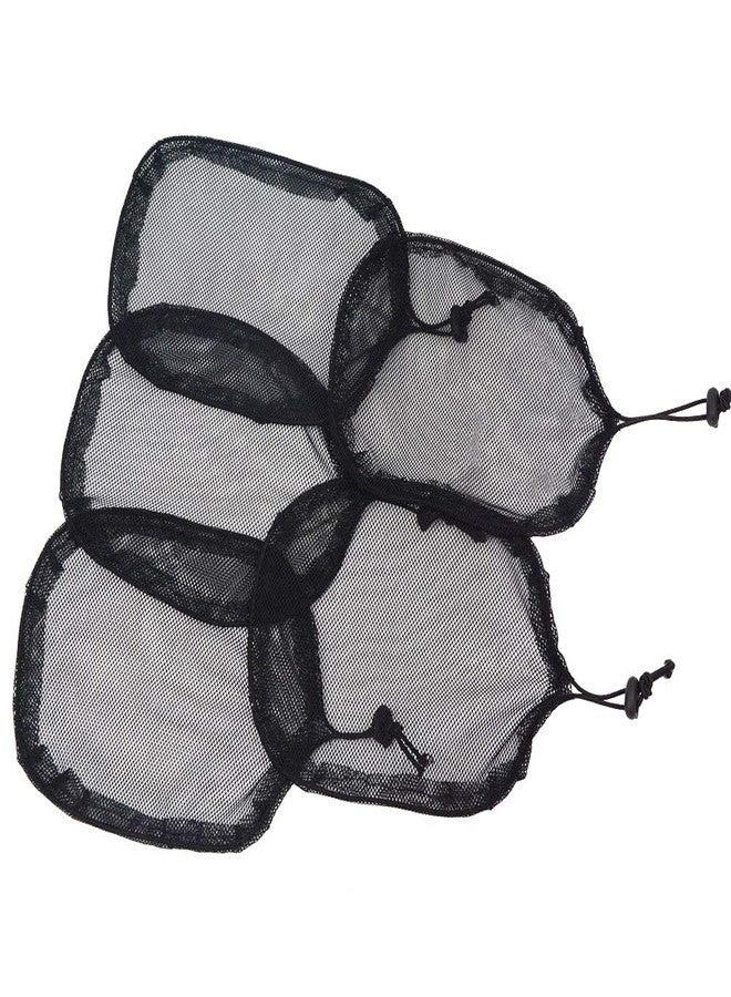 ياتشيو شبكة شعر سوداء من يانتايسيو مكونة من 5 قطع مع رباط مطاطي لعمل ذيل حصان وكعكة شعر مستعار - أداة بقاعدة مربعة للنساء - Image 1